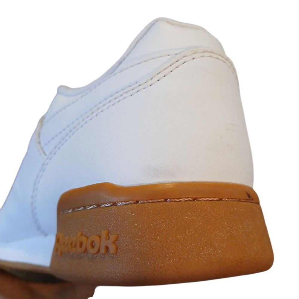 Reebok Workout Plus Full Grain Leather Men's Sneakers White Gum US Sz 10.5 READ - Picture 9 of 15